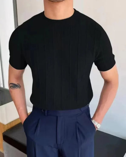 Cannes Ribbed T-Shirt Black
