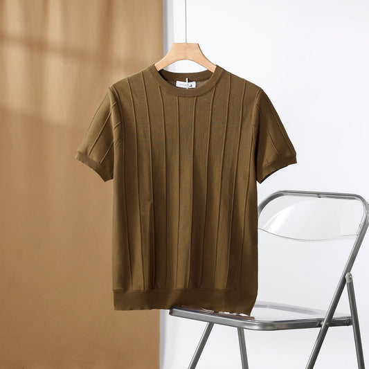 Cannes Ribbed T-Shirt Brown